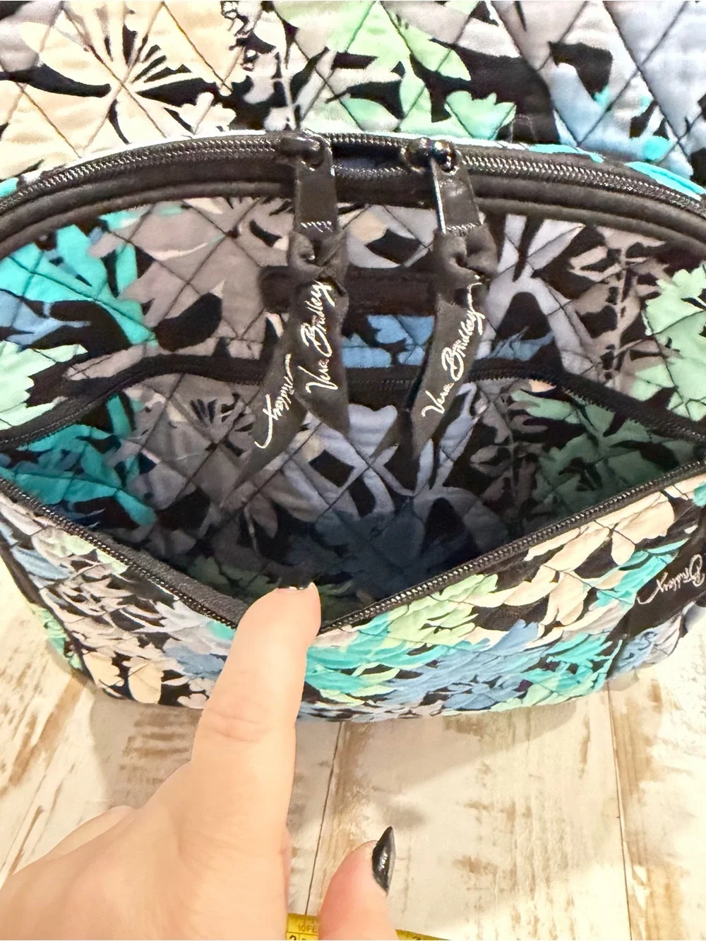VERA BRADLEY Campus Backpack Retired Camofloral Laptop Green Blue Black Floral